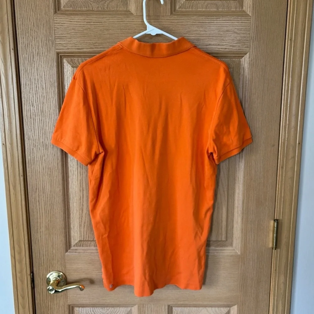 Polo Ralph Lauren Mens Orange Cotton Mesh Short Sleeve Polo Shirt Medium‎ M